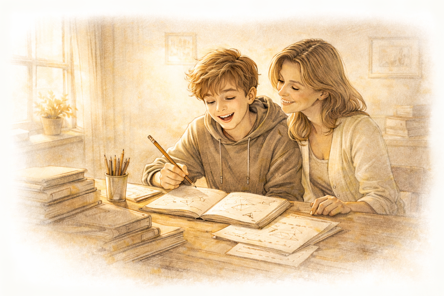 Schüler hat Aha-Moment bei Mathe-Nachhilfe